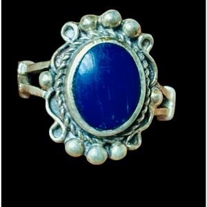 Vintage Oval Lapis Ring Size 7
